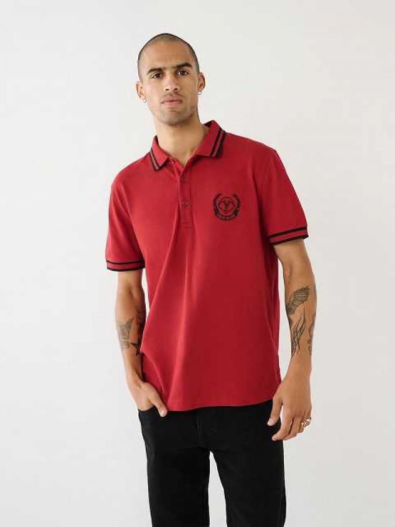 Camisa True Religion Logo Polo Hombre Rojas | Colombia-WHMSBUK15