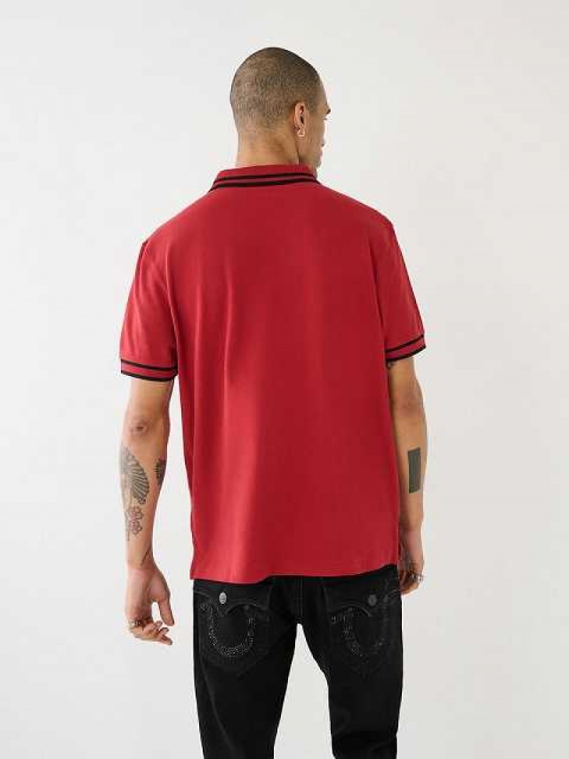 Camisa True Religion Logo Polo Hombre Rojas | Colombia-WHMSBUK15