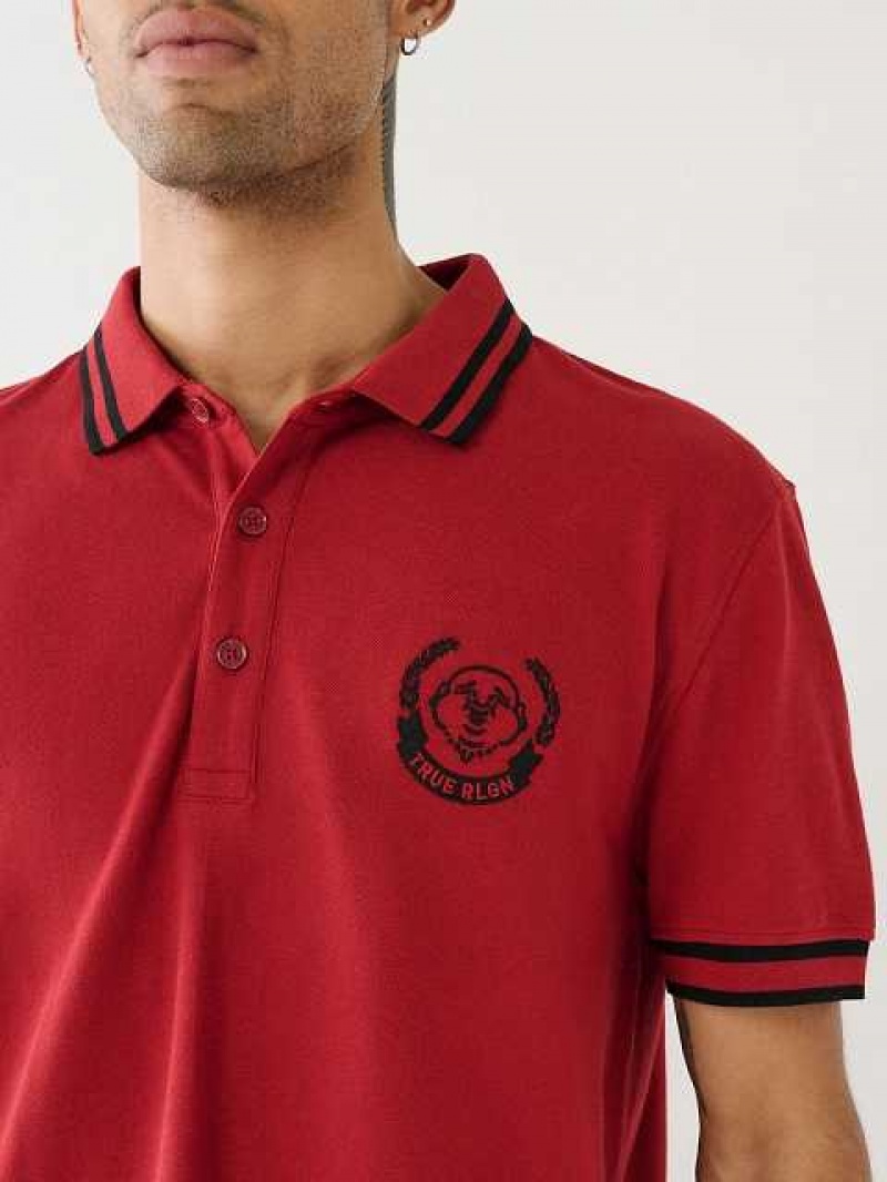 Camisa True Religion Logo Polo Hombre Rojas | Colombia-WHMSBUK15