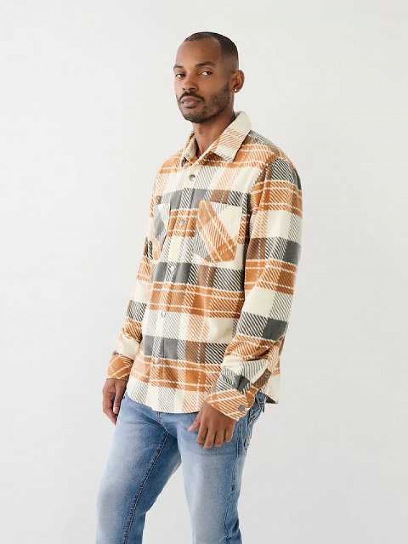 Camisa True Religion Polar Fleece Hombre Naranjas | Colombia-EZCVQSG12