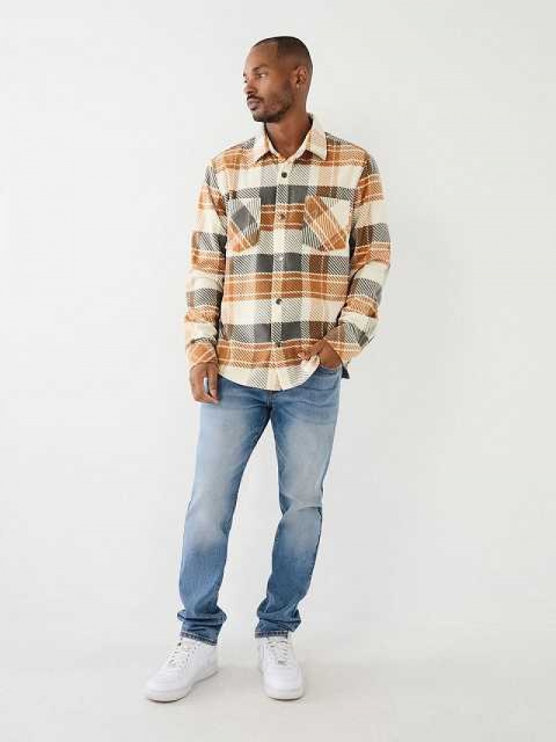 Camisa True Religion Polar Fleece Hombre Naranjas | Colombia-EZCVQSG12