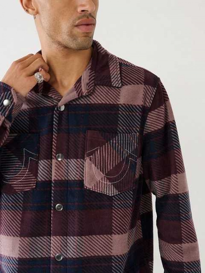 Camisa True Religion Polar Fleece Hombre Moradas | Colombia-ANCOEKH49