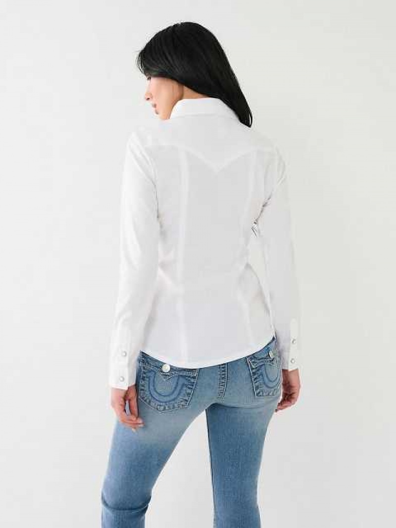 Camisa True Religion Western Poplin Mujer Blancas | Colombia-ZOPCTMB97