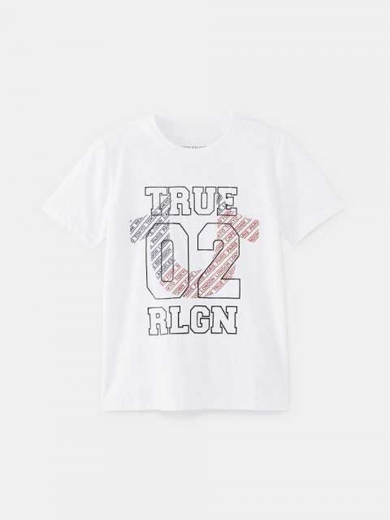 Camiseta True Religion 02 Tr City Hs Logo Niños Blancas | Colombia-VSOLKUH65