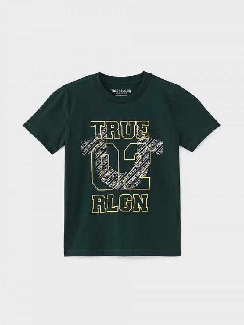 Camiseta True Religion 02 Tr City Hs Logo Niños Verde Oscuro | Colombia-TIQJPZB47