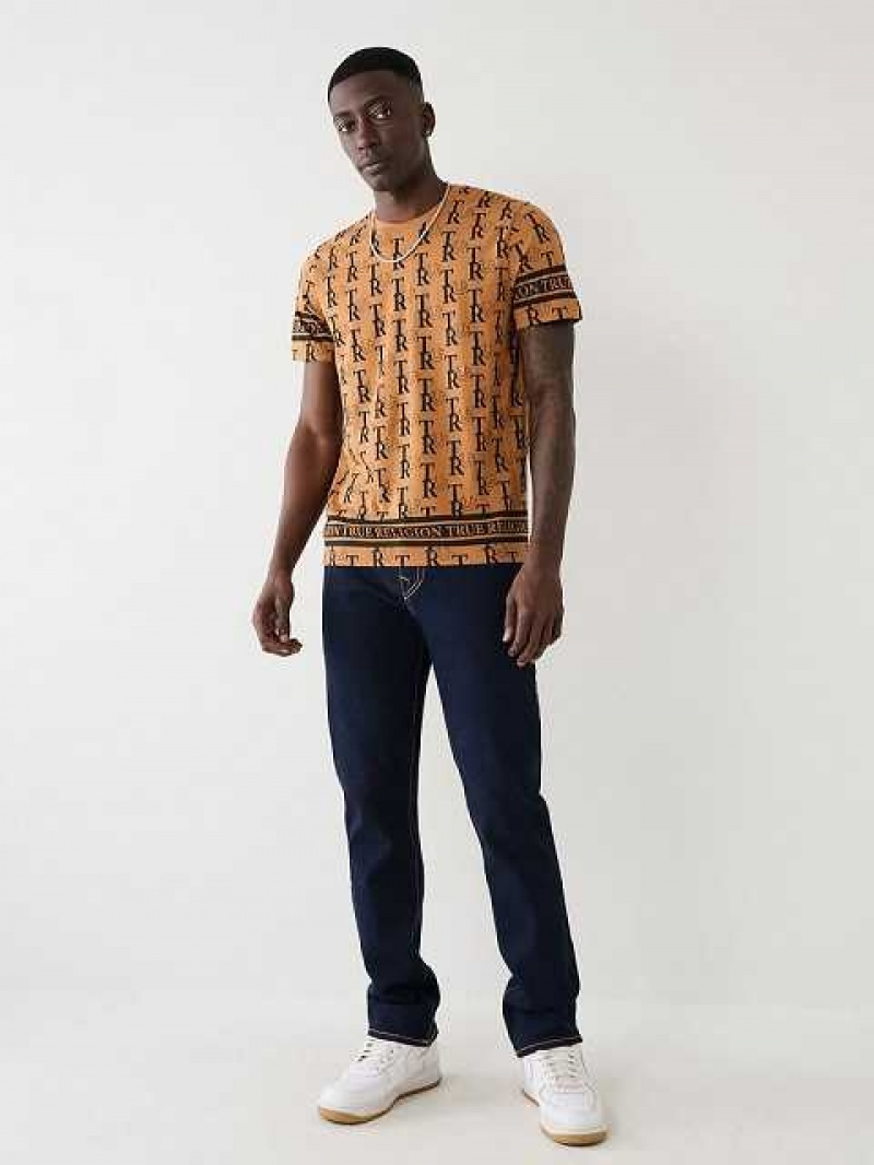 Camiseta True Religion Allover Print Hombre Marrones | Colombia-YNCJPVG20