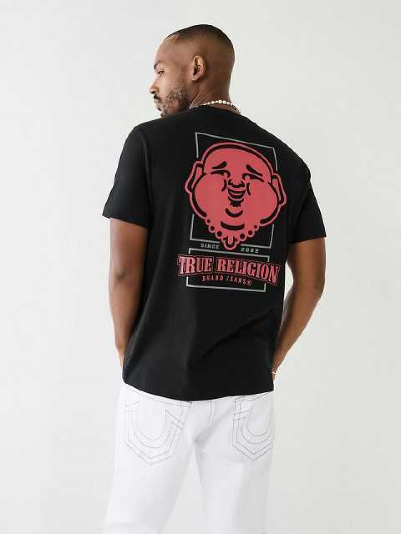 Camiseta True Religion Big Buddha Crew Neck Hombre Negras | Colombia-GRBJWVY49