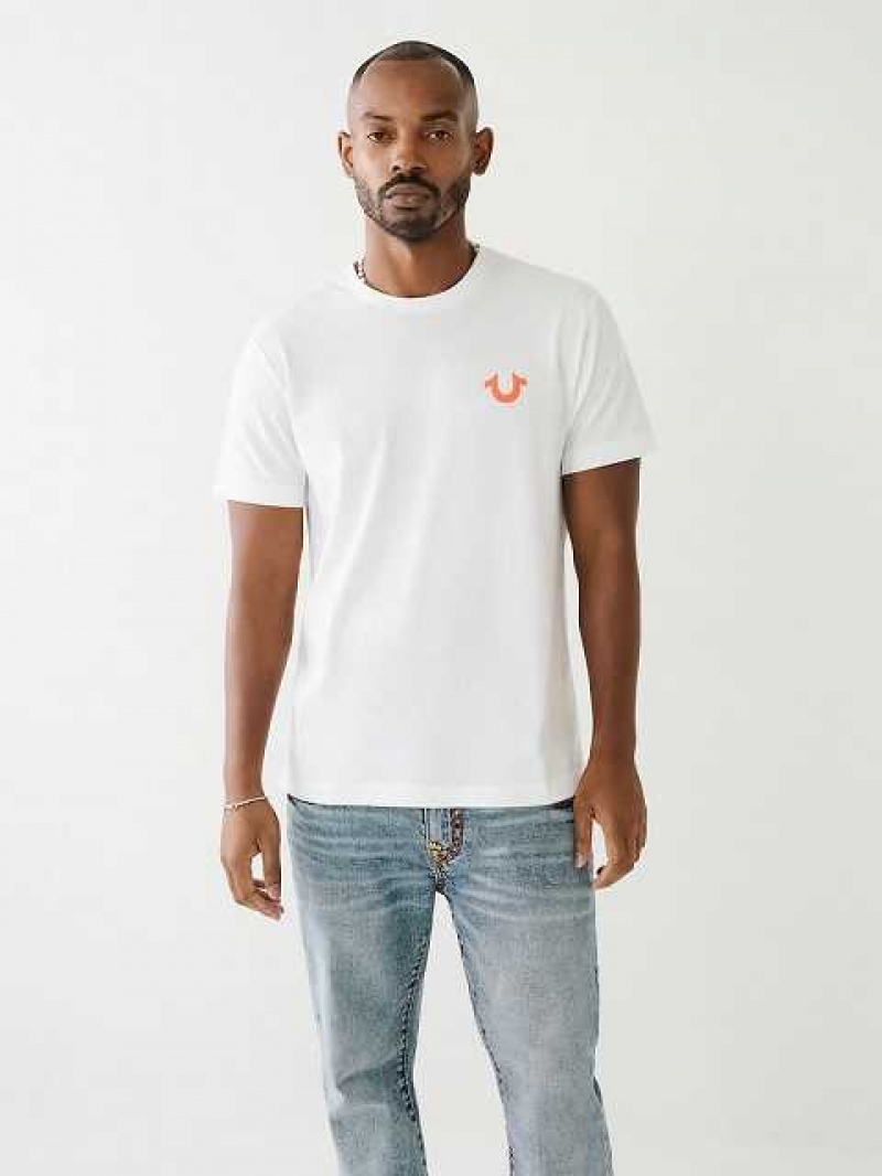 Camiseta True Religion Big Buddha Crew Neck Hombre Blancas | Colombia-ODUKSWV50