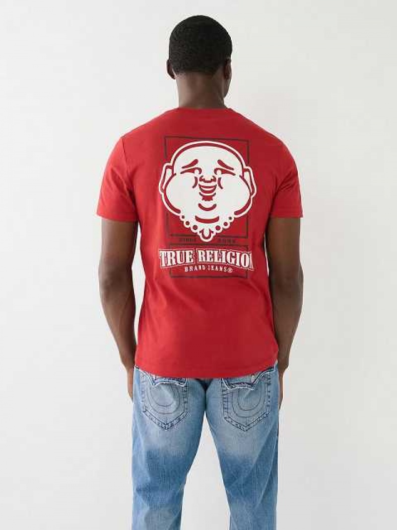 Camiseta True Religion Big Buddha Crew Neck Hombre Rojas | Colombia-BCELZFJ40