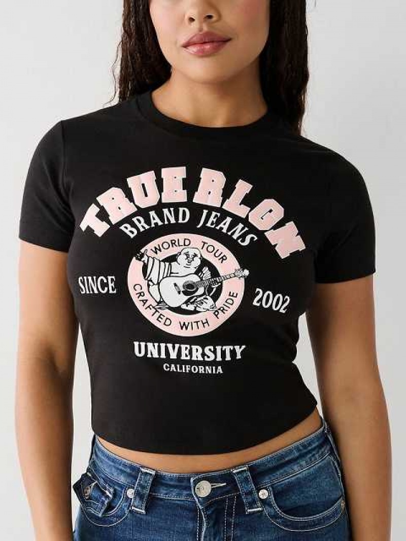 Camiseta True Religion Buddha Baby Mujer Negras | Colombia-DGVCEXA38