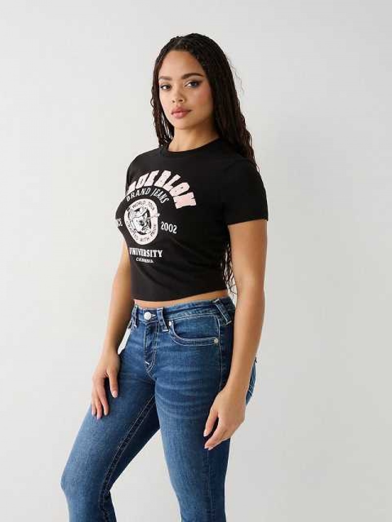 Camiseta True Religion Buddha Baby Mujer Negras | Colombia-DGVCEXA38