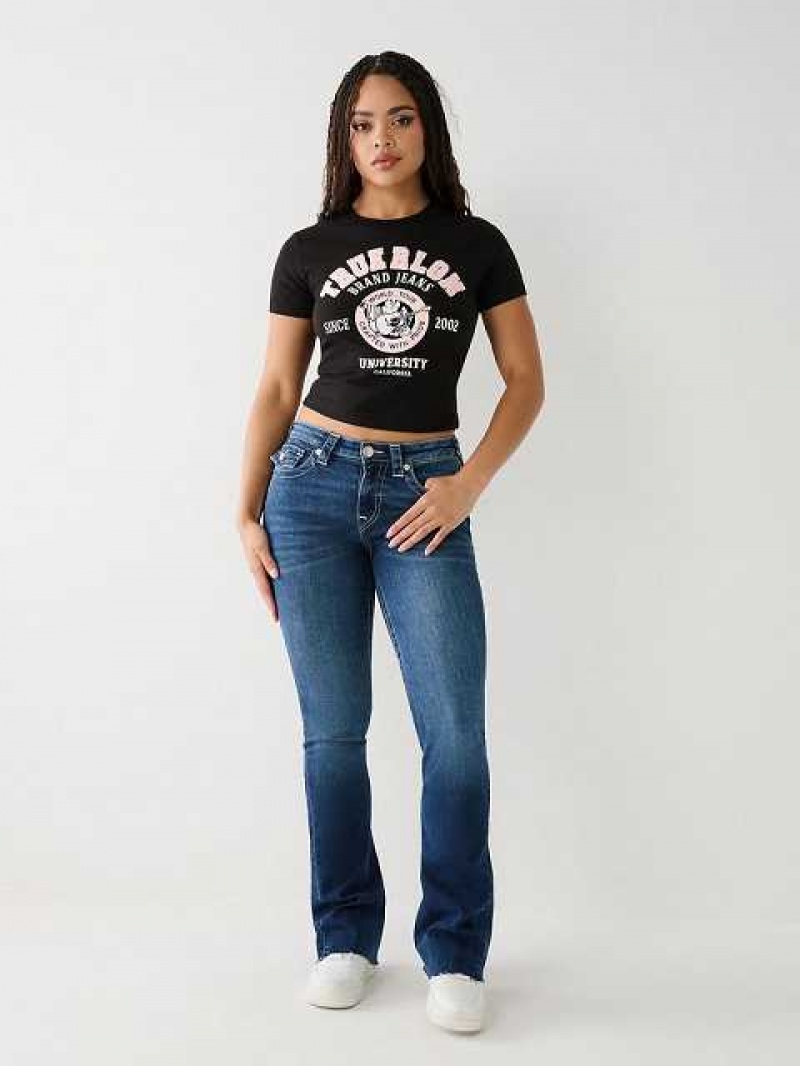 Camiseta True Religion Buddha Baby Mujer Negras | Colombia-DGVCEXA38