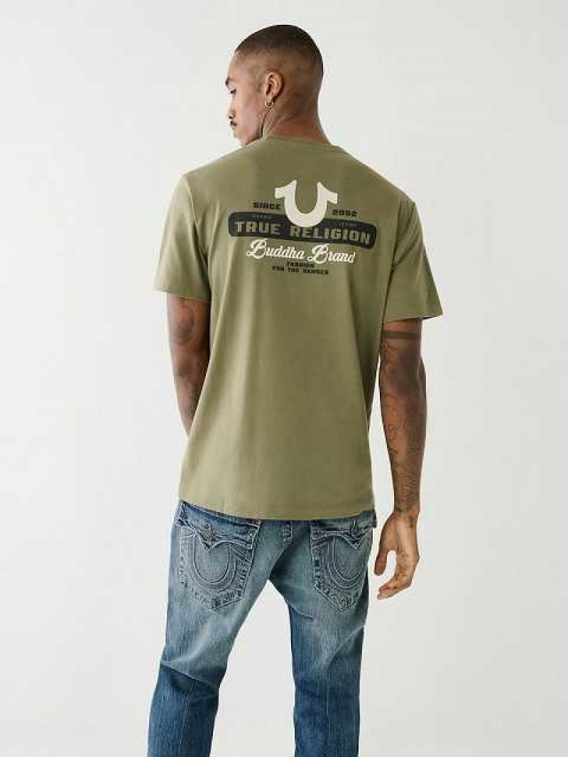 Camiseta True Religion Buddha Brand Logo Hombre Verde | Colombia-PROHQBG67