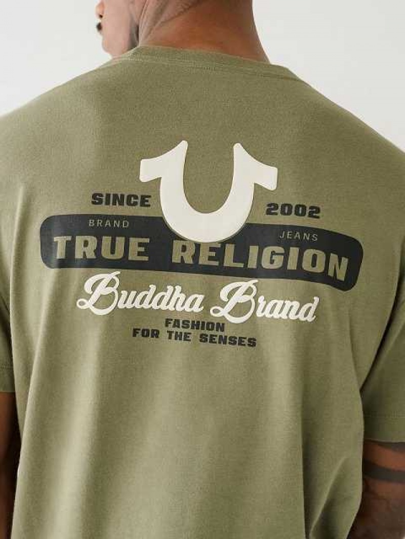 Camiseta True Religion Buddha Brand Logo Hombre Verde | Colombia-PROHQBG67