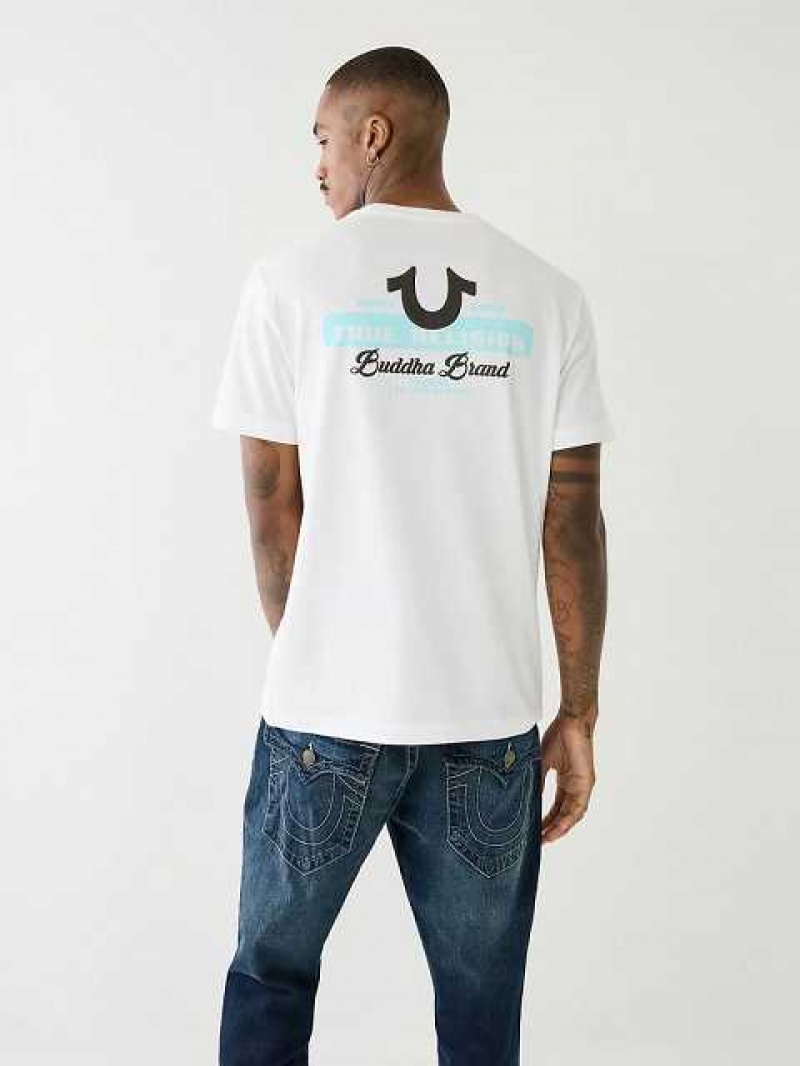 Camiseta True Religion Buddha Brand Logo Hombre Blancas | Colombia-OHQXRCZ82