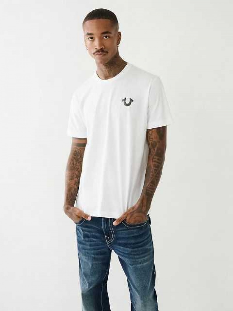 Camiseta True Religion Buddha Brand Logo Hombre Blancas | Colombia-OHQXRCZ82