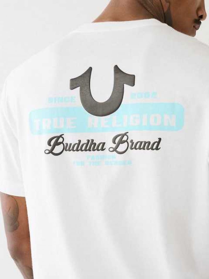 Camiseta True Religion Buddha Brand Logo Hombre Blancas | Colombia-OHQXRCZ82