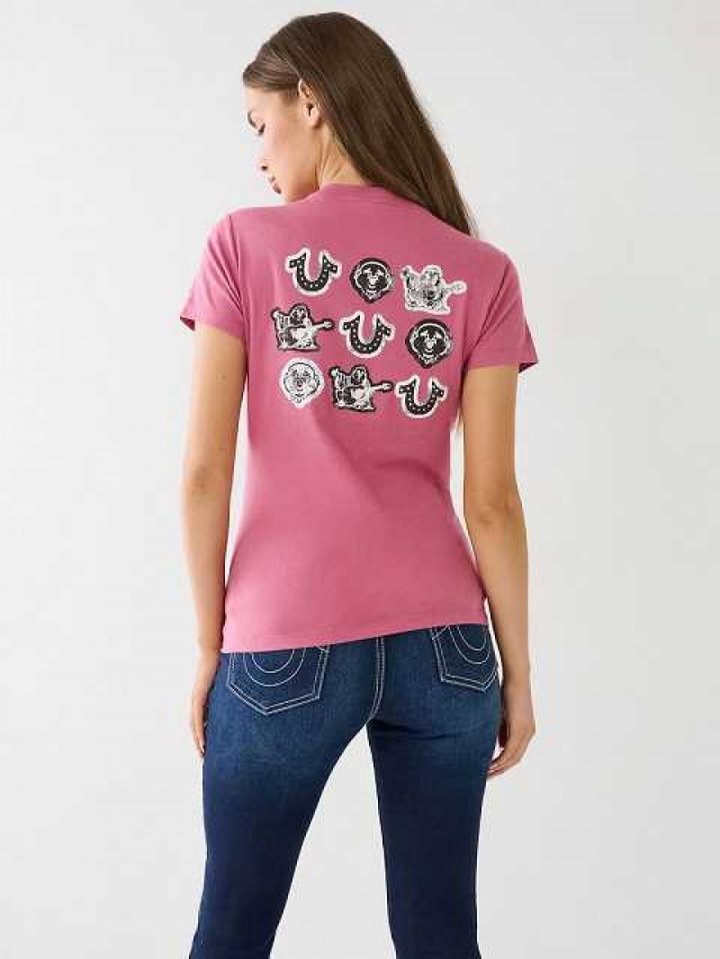 Camiseta True Religion Buddha Estampadas Stud Mujer Moradas | Colombia-APNOJHE52