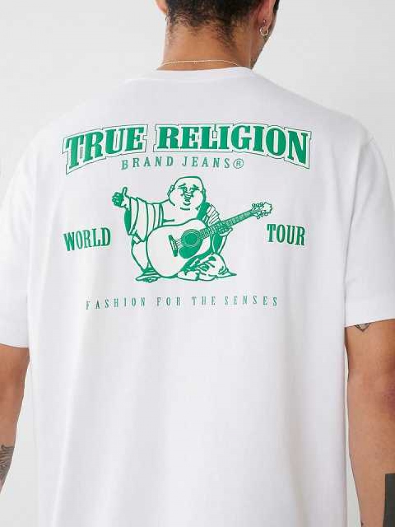 Camiseta True Religion Buddha Heritage Relaxed Hombre Blancas | Colombia-AKSCBWH18