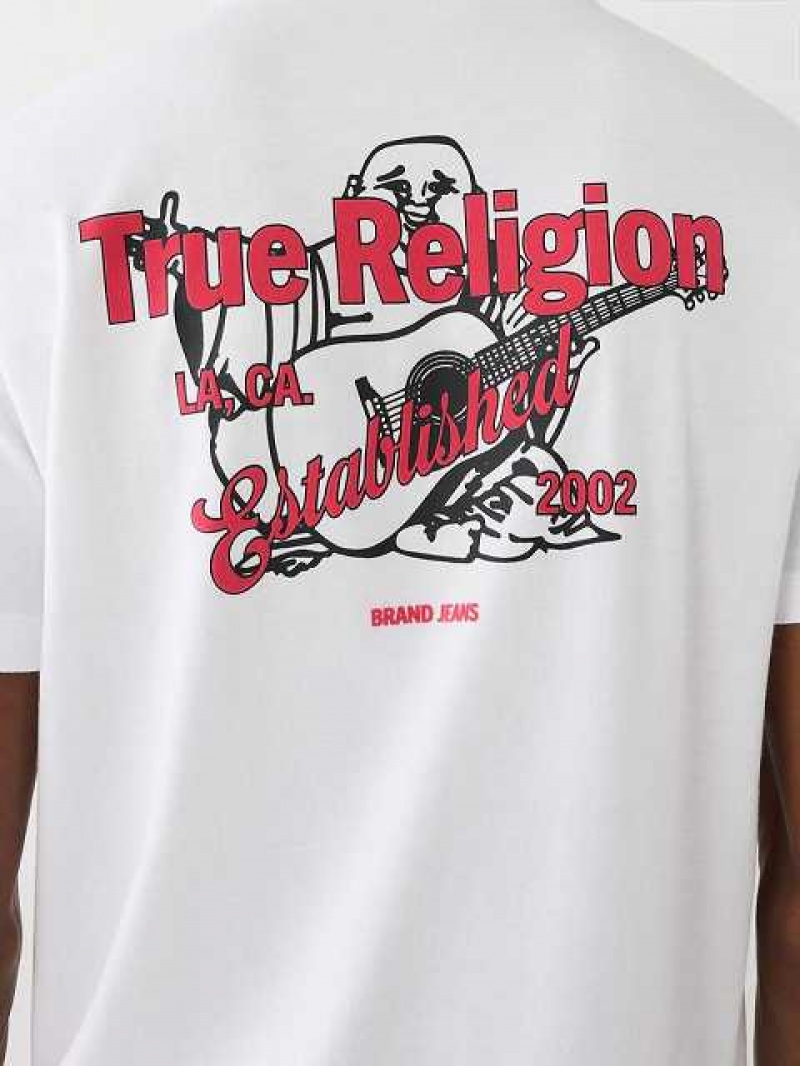 Camiseta True Religion Buddha Logo Hombre Blancas | Colombia-HLICVXR91