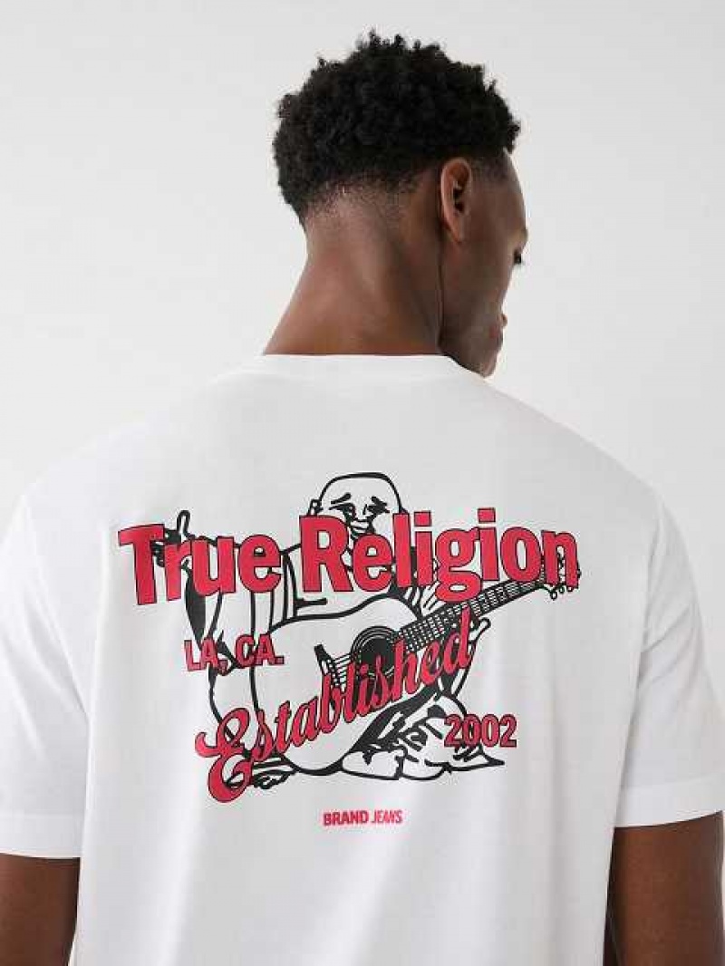 Camiseta True Religion Buddha Logo Hombre Blancas | Colombia-HLICVXR91