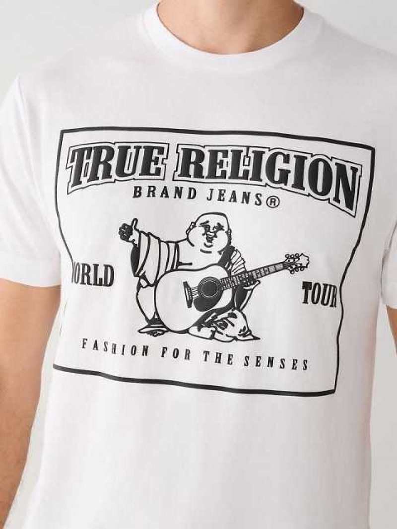 Camiseta True Religion Buddha Logo Hombre Blancas | Colombia-IZCNWTG30