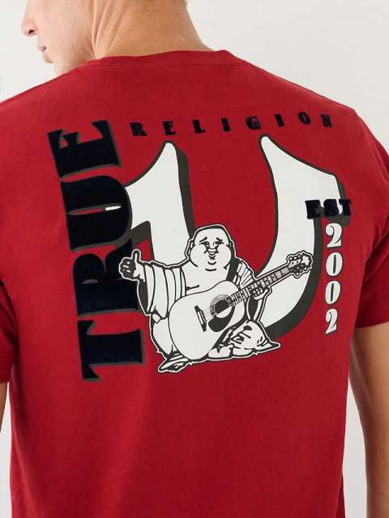 Camiseta True Religion Buddha Logo Hombre Rojas | Colombia-WNZQGFL62