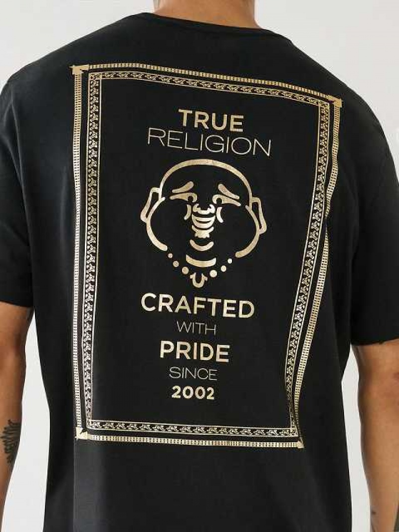 Camiseta True Religion Buddha Logo Hombre Negras | Colombia-CRADXTQ70