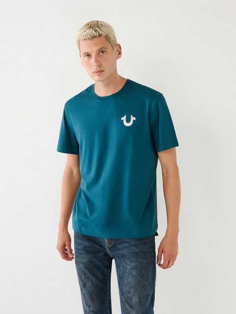 Camiseta True Religion Buddha Logo Hombre Azules Azules | Colombia-WNYCIDK64