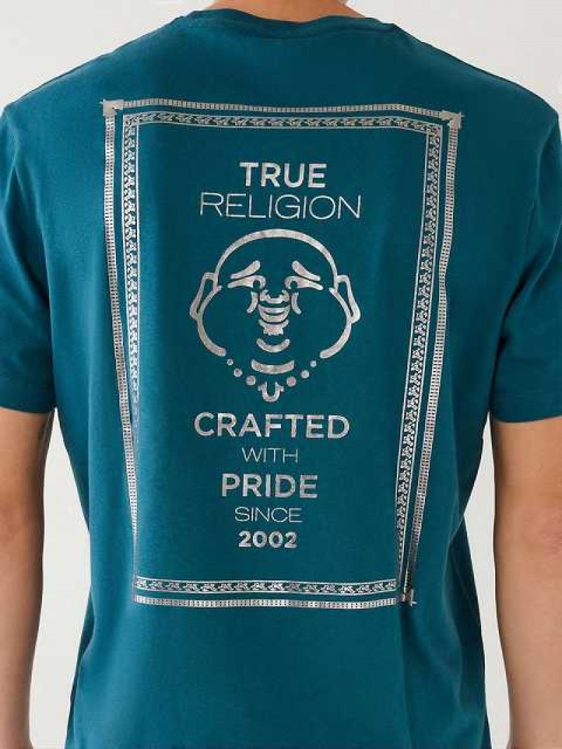 Camiseta True Religion Buddha Logo Hombre Azules Azules | Colombia-WNYCIDK64