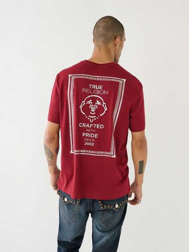 Camiseta True Religion Buddha Logo Hombre Fucsia | Colombia-SFGBTND91