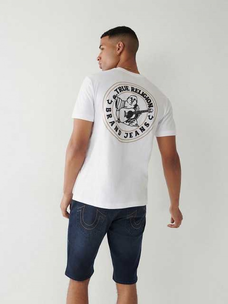 Camiseta True Religion Buddha Logo Hombre Blancas Negras | Colombia-QMVBICT45