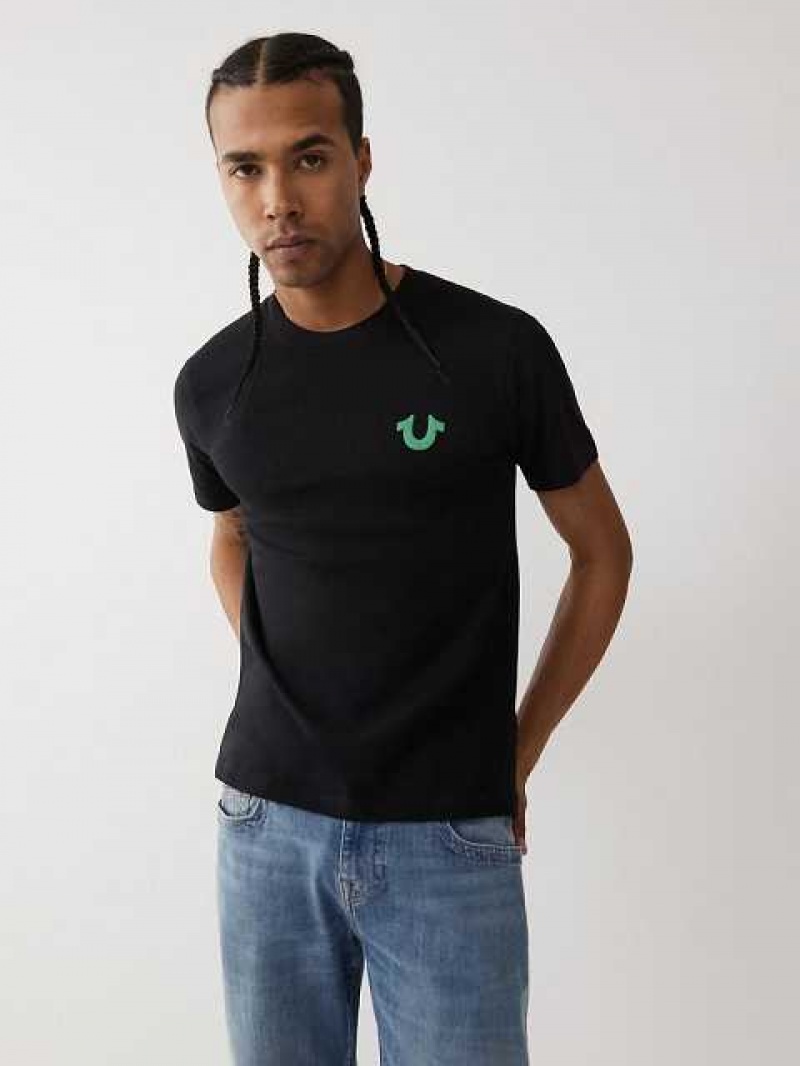 Camiseta True Religion Buddha Logo Hombre Negras | Colombia-ANDKZUI40