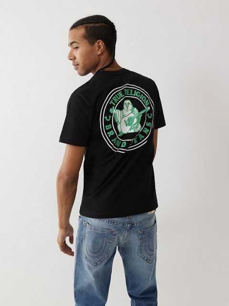 Camiseta True Religion Buddha Logo Hombre Negras | Colombia-ANDKZUI40