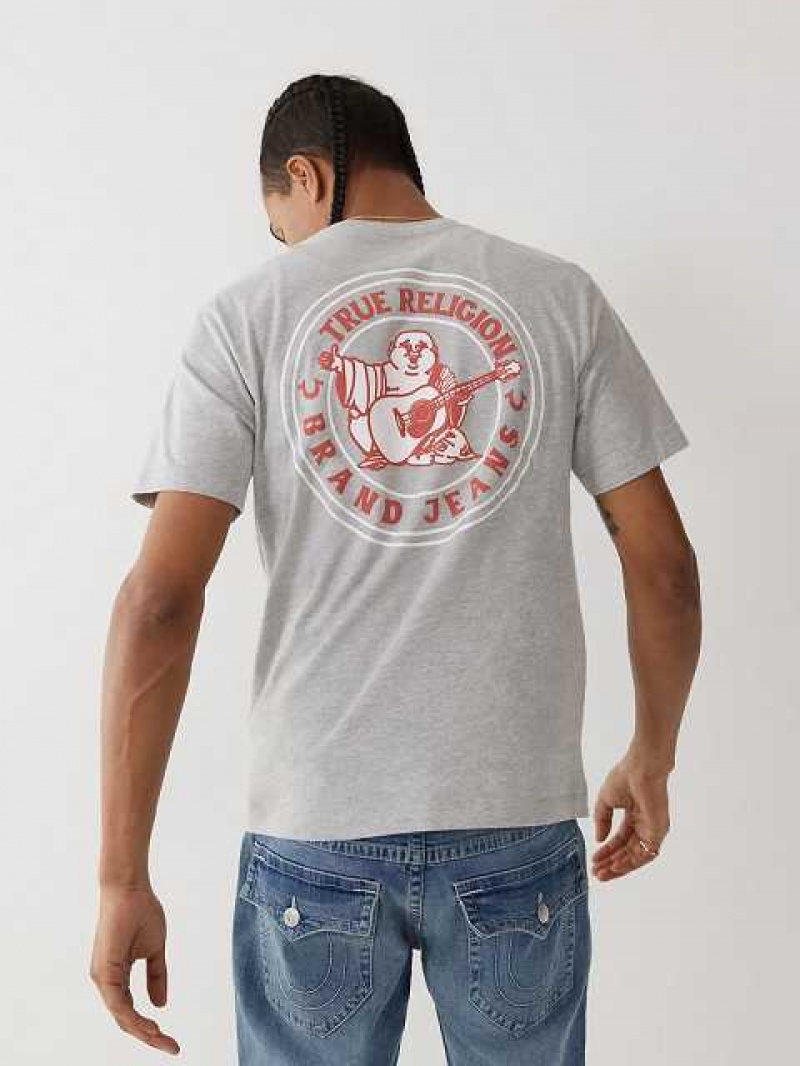 Camiseta True Religion Buddha Logo Hombre Gris | Colombia-MLHDORX39