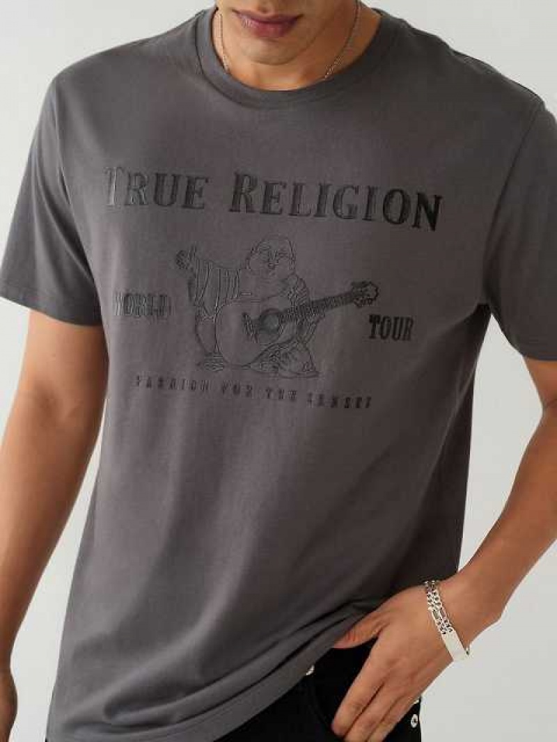 Camiseta True Religion Buddha Logo Hombre Gris | Colombia-EZGAYUW56