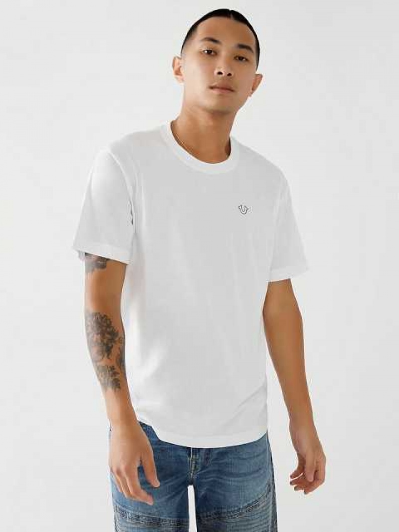 Camiseta True Religion Buddha Logo Hombre Blancas | Colombia-FNWPVLG52