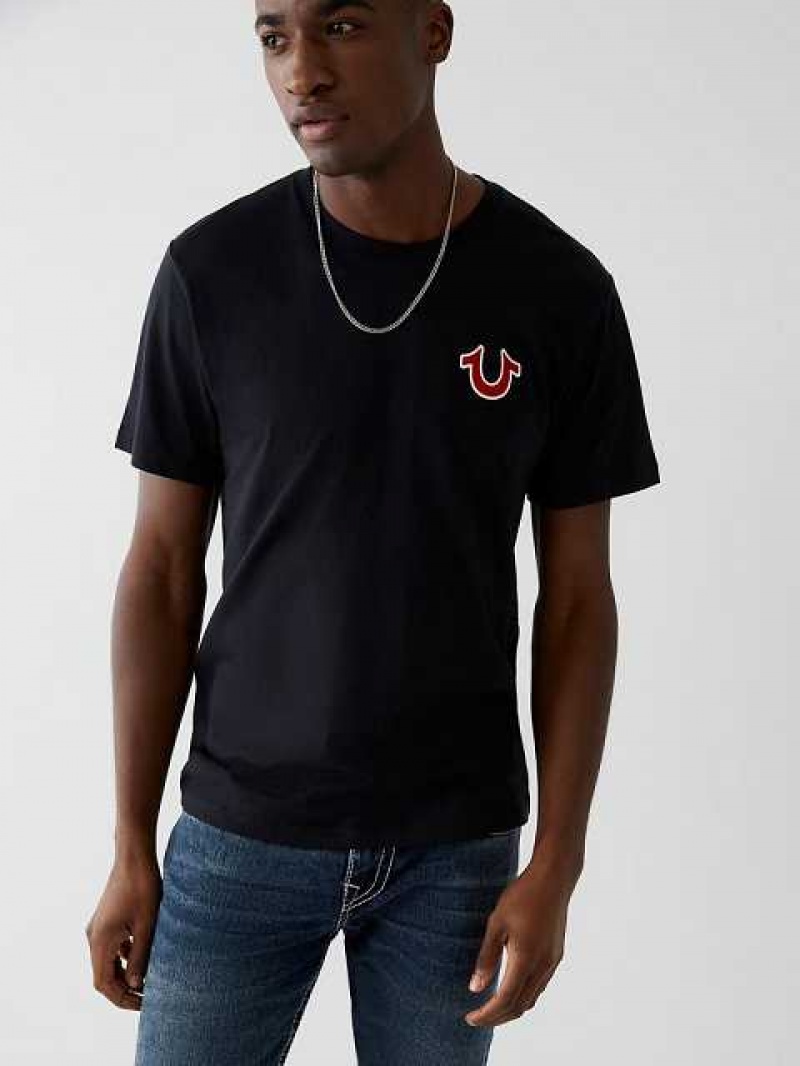 Camiseta True Religion Buddha Logo Hombre Negras | Colombia-NZMKBVR04