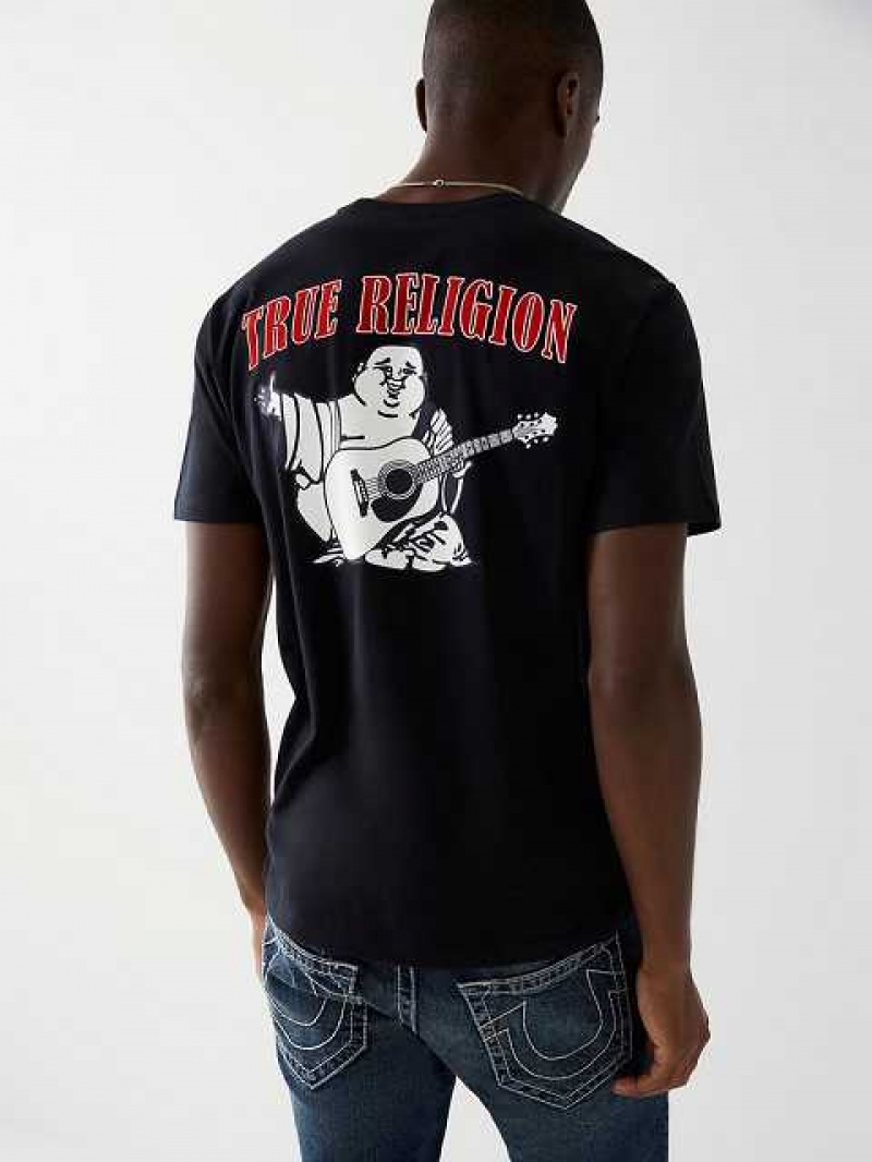 Camiseta True Religion Buddha Logo Hombre Negras | Colombia-NZMKBVR04