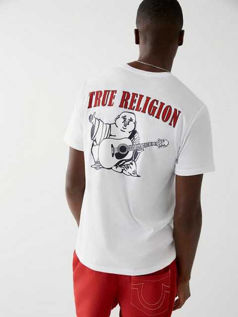 Camiseta True Religion Buddha Logo Hombre Blancas | Colombia-ZRJTCKB31