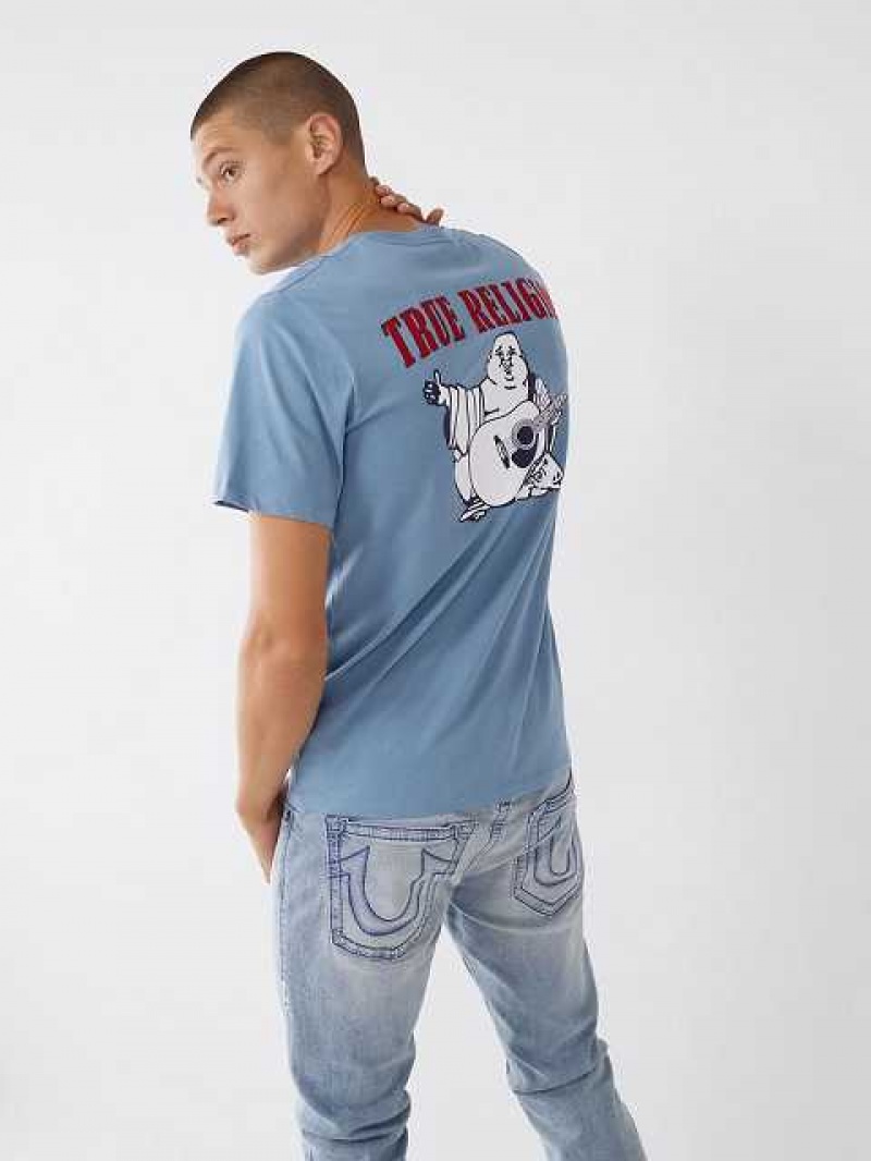 Camiseta True Religion Buddha Logo Hombre Turquesa | Colombia-NDXPSTZ93