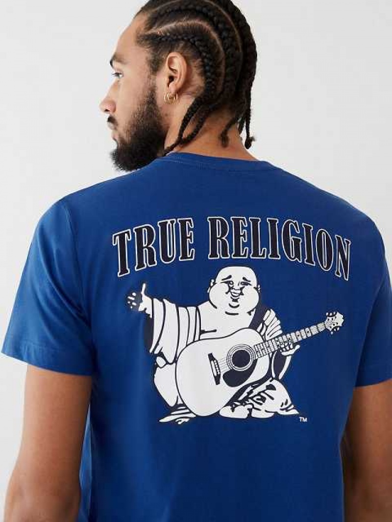 Camiseta True Religion Buddha Logo Hombre Azules Oscuro | Colombia-WBJOEGQ51