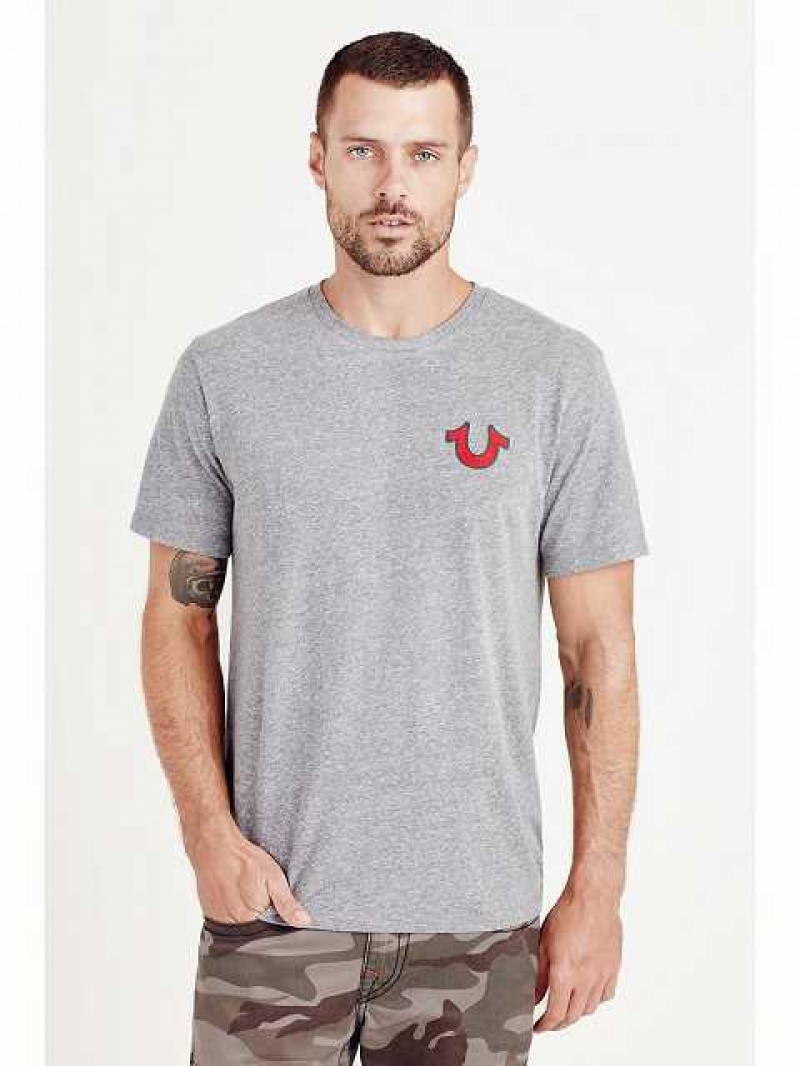 Camiseta True Religion Buddha Logo Hombre Gris | Colombia-ODTKCVS65