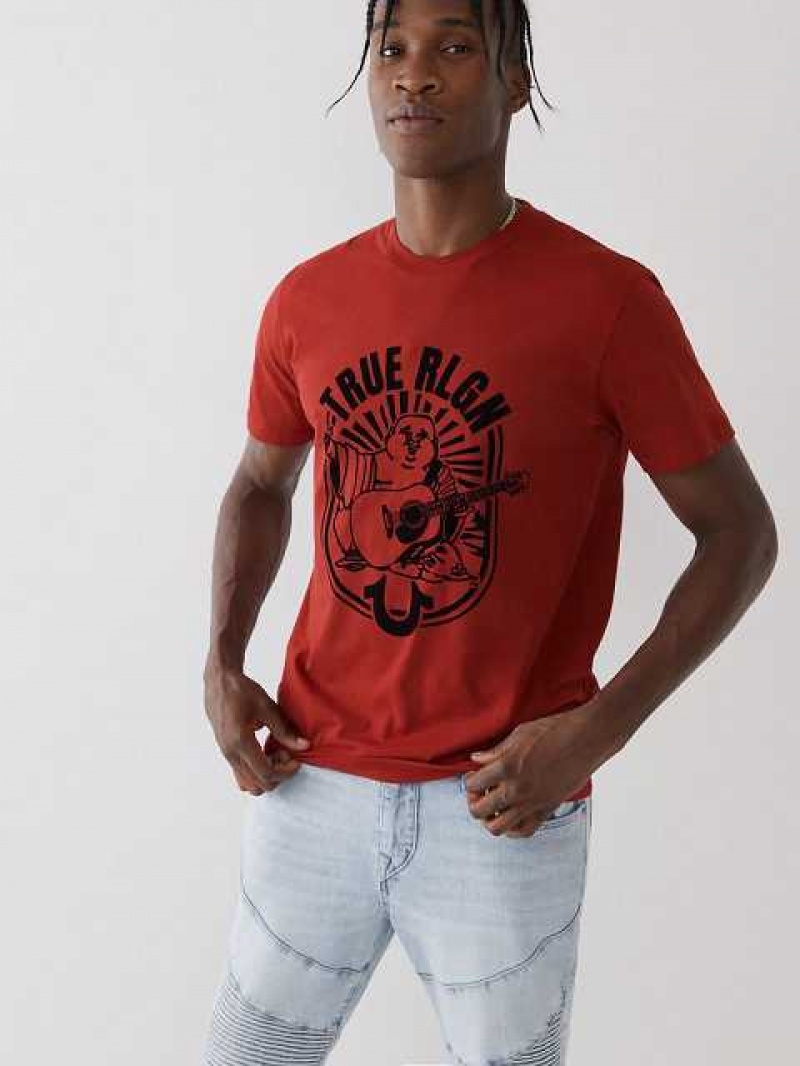 Camiseta True Religion Buddha Logo Hombre Rojas | Colombia-UIQVSNO69