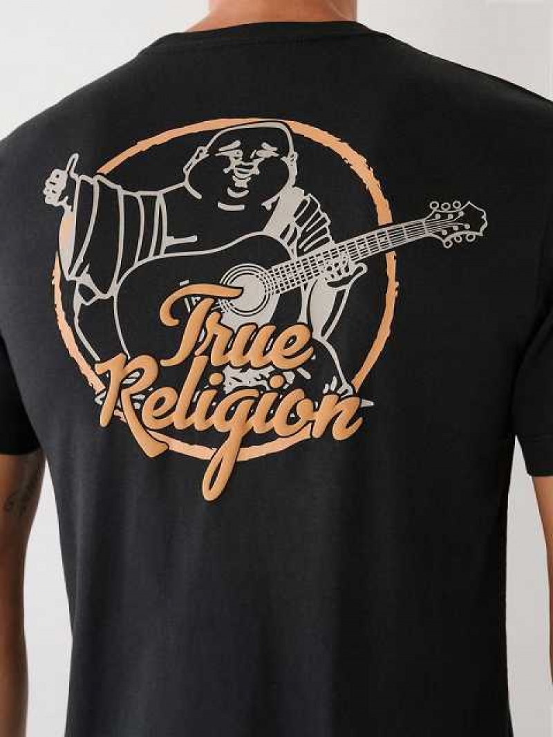 Camiseta True Religion Buddha Logo Hombre Negras | Colombia-WTNXMSA72