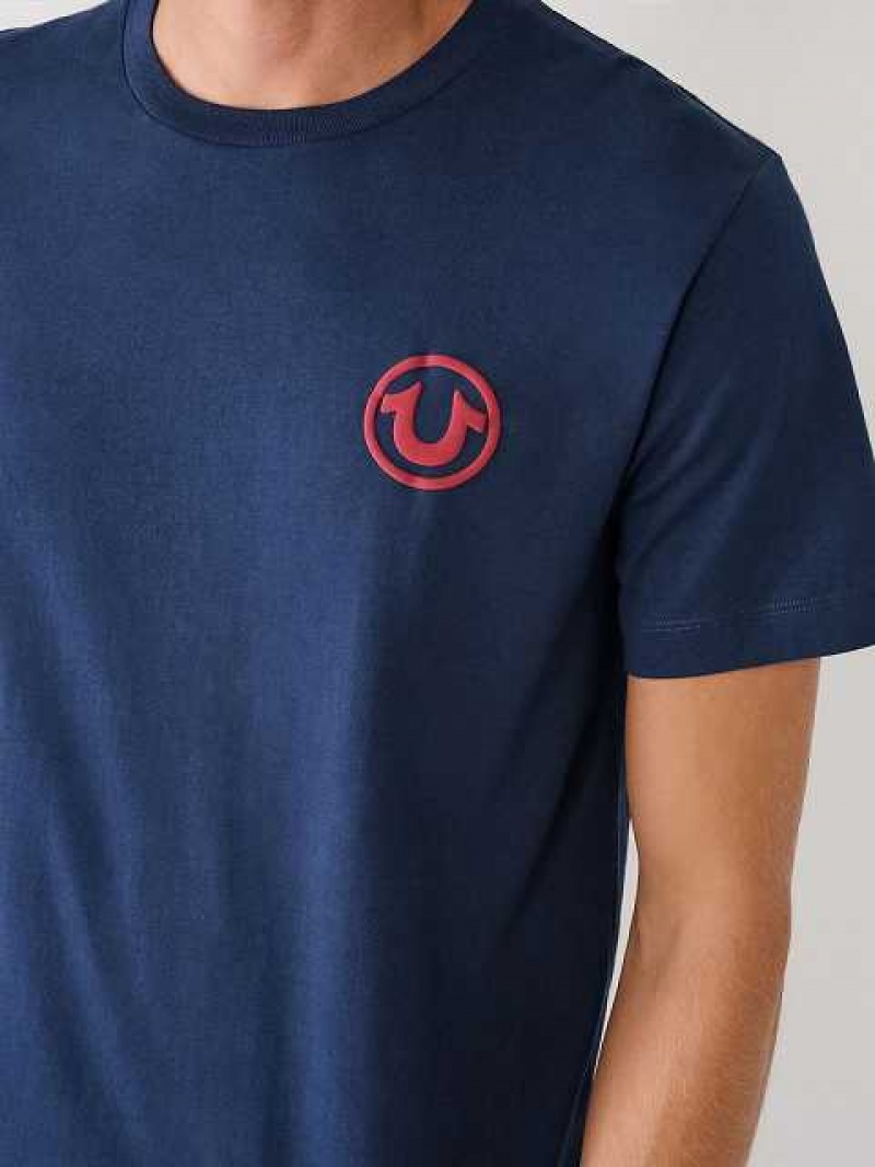 Camiseta True Religion Buddha Logo Hombre Azul Marino Azules | Colombia-UFDYATM63