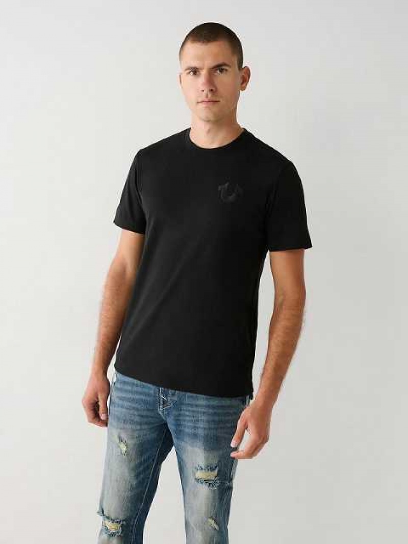 Camiseta True Religion Buddha Logo Hombre Negras | Colombia-EMAGHIK56