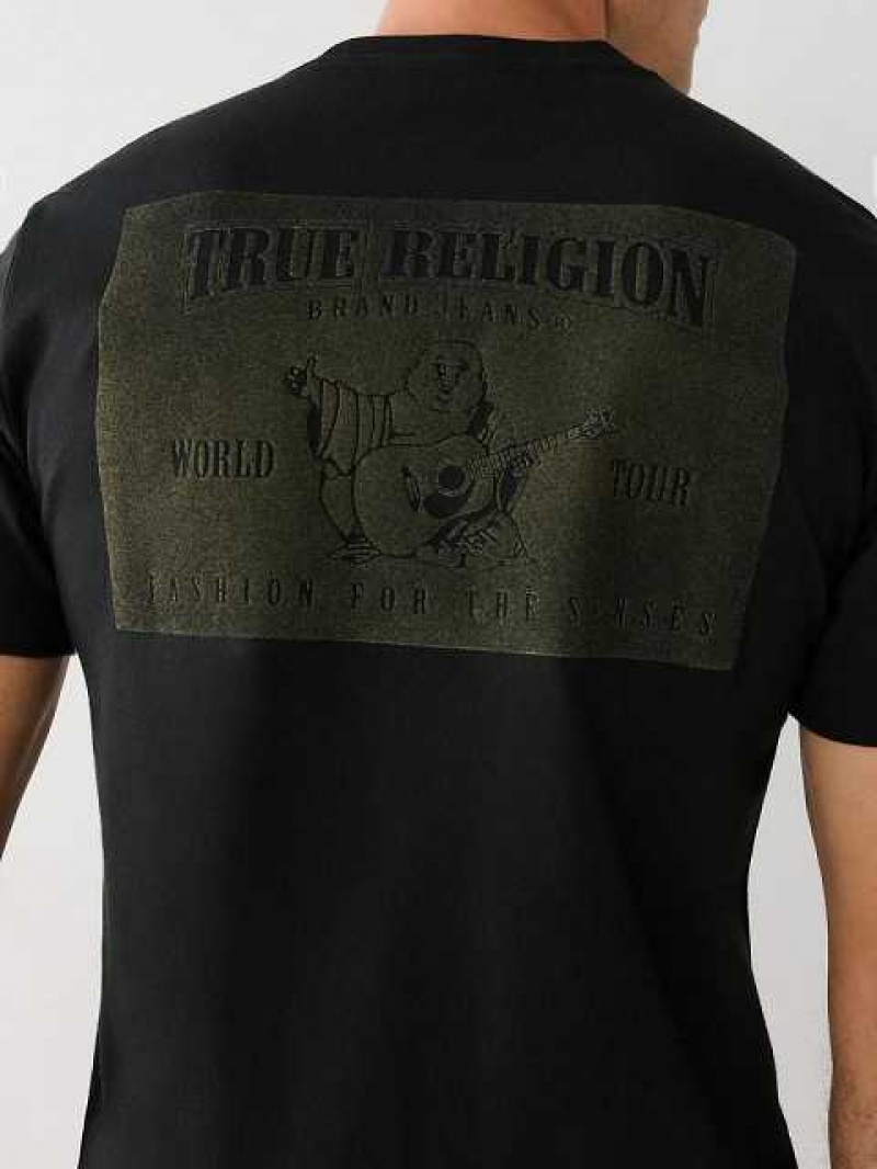 Camiseta True Religion Buddha Logo Hombre Negras | Colombia-EMAGHIK56