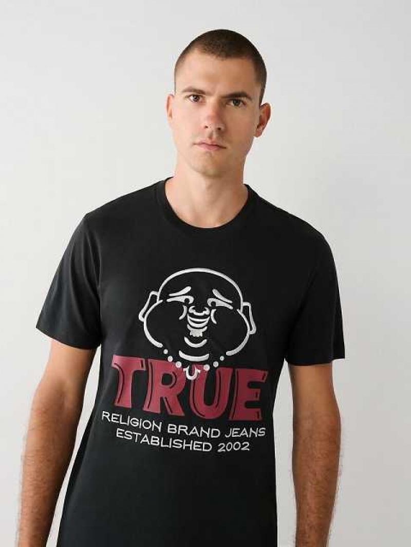 Camiseta True Religion Buddha Logo Hombre Negras | Colombia-CTEBFKN68