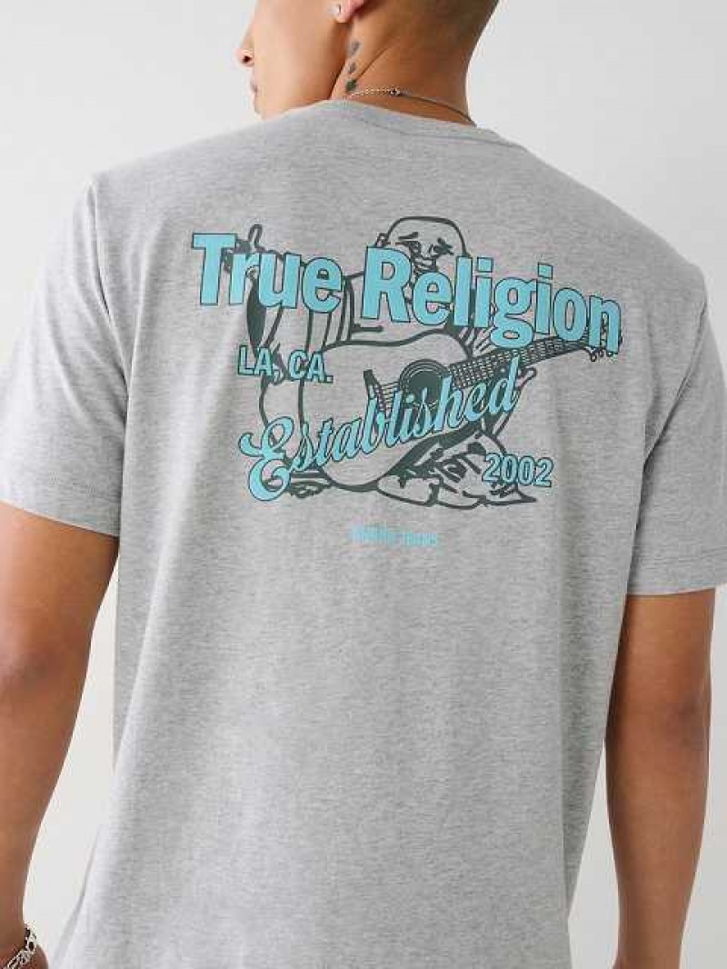 Camiseta True Religion Buddha Logo Hombre Gris | Colombia-DKLZBCE63